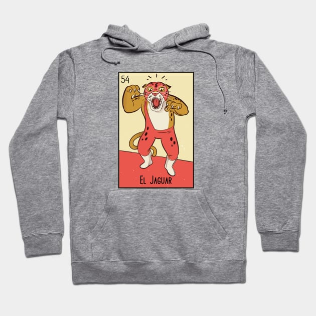 El Jaguar // Mexican Luchador Loteria Card Hoodie by SLAG_Creative